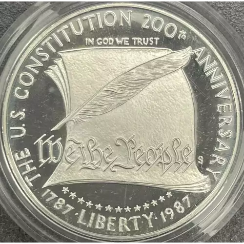 1987-S MINT CONSTITUTION PROOF 90% SILVER DOLLAR COIN MISSING OGP & COA