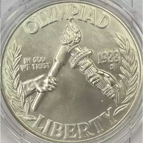 1988-D MINT GAMES OF THE XXIV OLYMPIAD SILVER DOLLAR COIN w/o OGP & COA