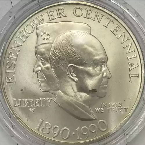 1990-W Eisenhower Centennial Uncirculated Silver Dollar - missing some/all OGP
