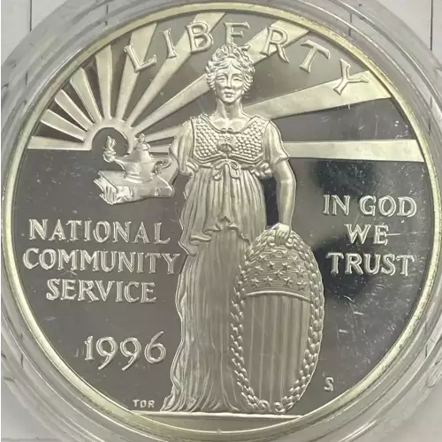 1996-S National Community Service Proof Silver Dollar - missing some/all OGP