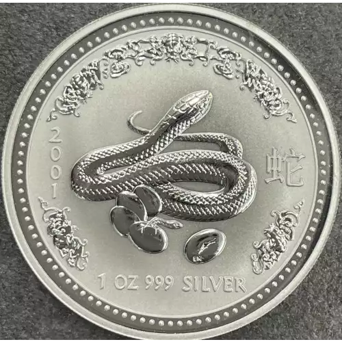 2001 1oz Australian Perth Mint Silver Lunar: Year of the Snake (2)