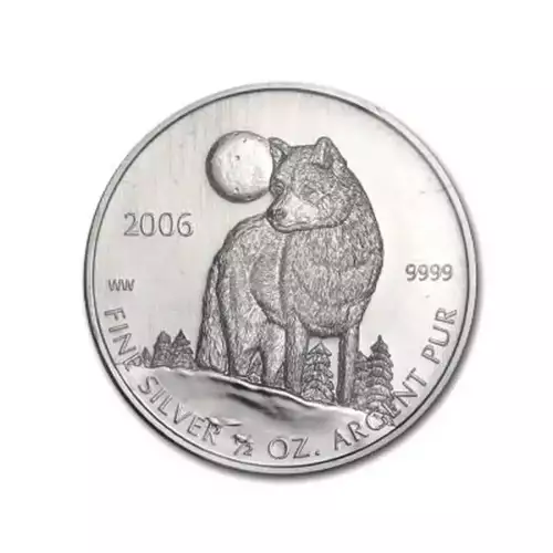 2006 1/2oz Canadian Silver Timber Wolf Coin