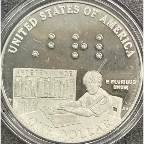 2009P Louis Braille Bicentennial Proof Silver Dollar - Missing some/all OGP (2)