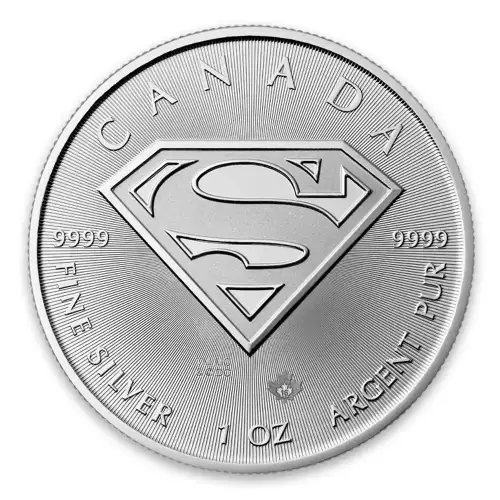 2016 1oz Canadian Silver Superman Shield Silver