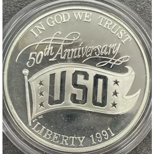 Modern Commemoratives --- United Service Organizations 1991 -Silver- 1 Dollar