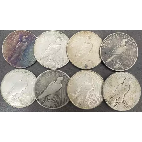 U.S. CIRCULATED PEACE DOLLARS 1922 & 1923 90% SILVER IN WORN CONDITION